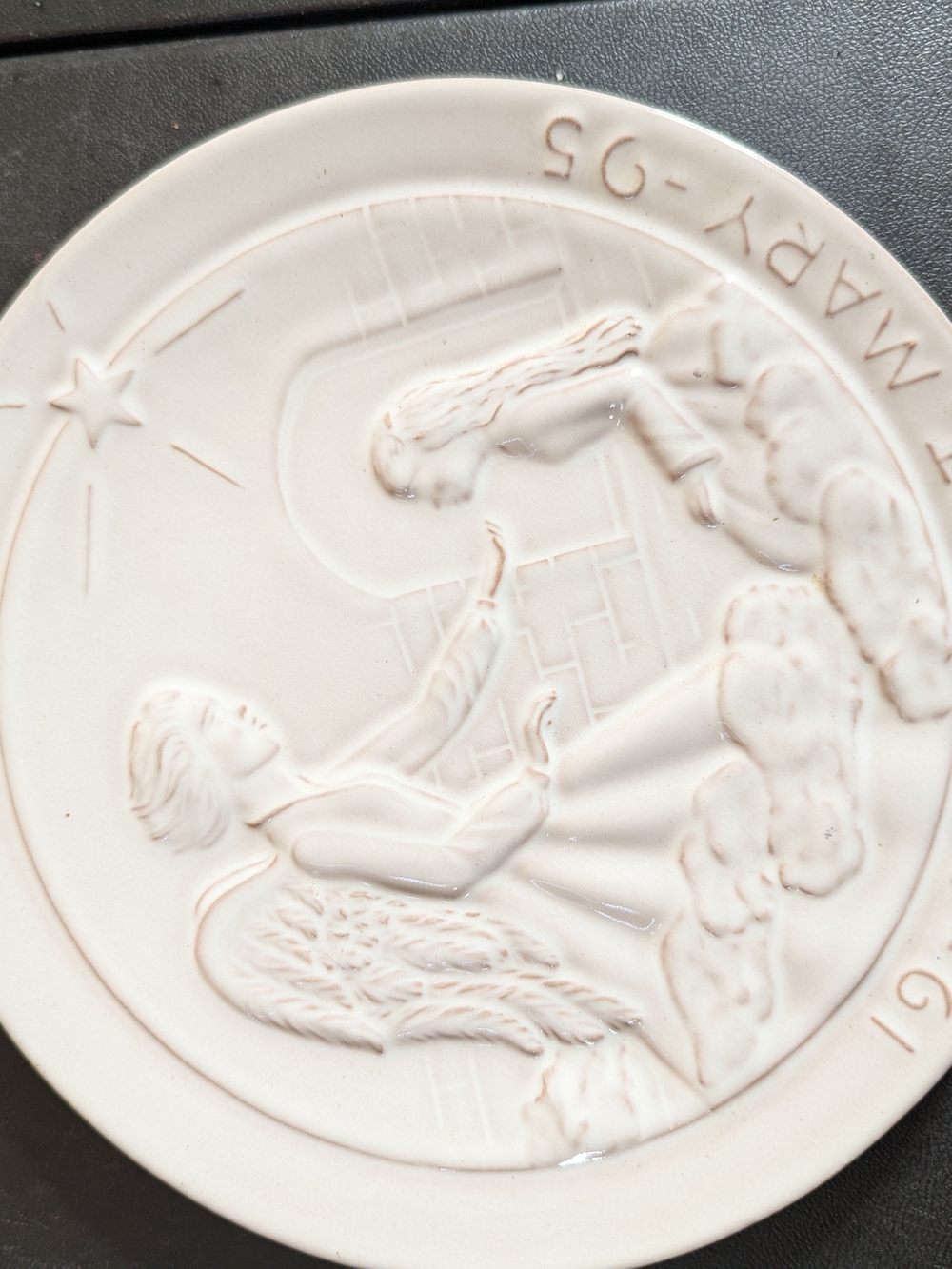 Frankoma Cream Angel Relief Wall Plaque